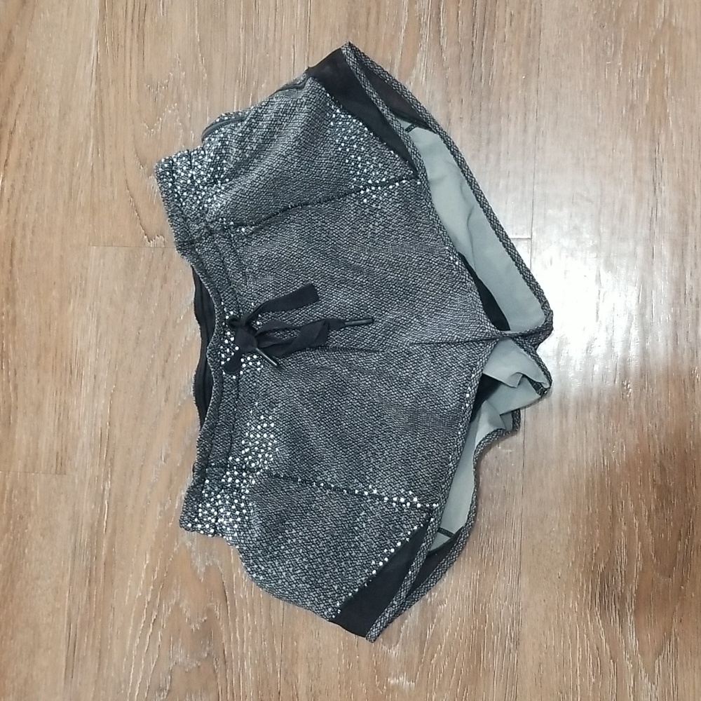 (4) lululemon athletica Reflective Mini Running Shorts Activewear Workout Gym